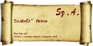 Szabó Anna névjegykártya