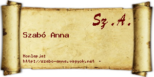 Szabó Anna névjegykártya