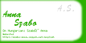 anna szabo business card